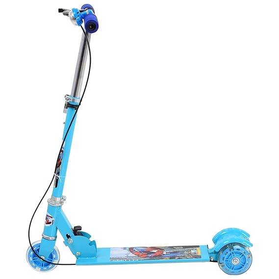 AUFRICHTIG 3-Wheel Adjustable Folding Kick Scooter for Kids – Blue