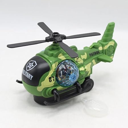 Military Camouflage Toy Helicopter with Lights and Sound – Kids Action