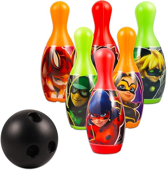 Zagtoon Miraculous Ladybug Bowling Set Bundle Miraculous Ladybug Playset - Miraculous Ladybug Toys with Miraculous Ladybug Stickers