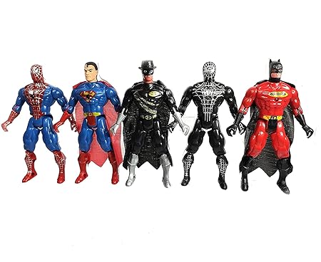 MESAITO SuperAction Super Heroes Figure Set with LED Lights – 5pcs