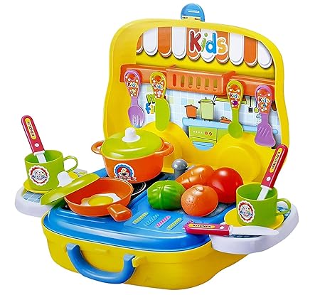 Sunny Yellow Kitchen Pretend Play Toy Set for Kids