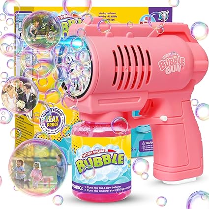 Bombble Automatic Bubble Gun Toy with Solution – Kids Party Fun